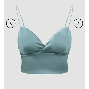 blue crop camisole top
